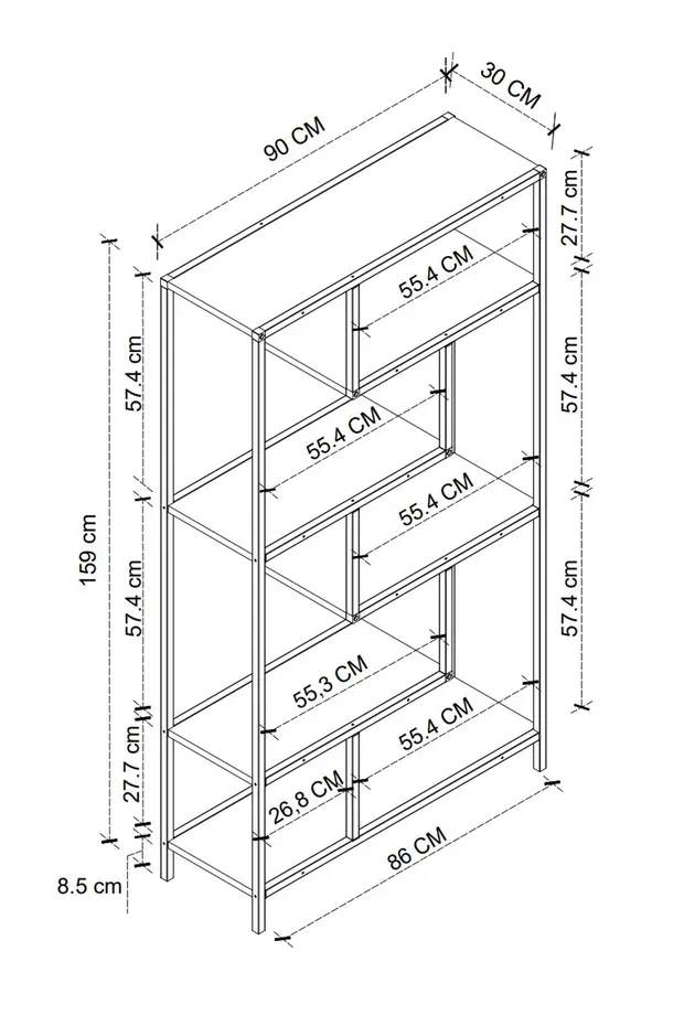6 Raflı Kitaplık Dekoratif Kitaplık Metal Kitaplık Ofis Kitaplığı Larissa Antrasit 6 Raflı Kitaplık Dekoratif Kitaplık Metal Kitaplık Ofis Kitaplığı Larissa Antrasit